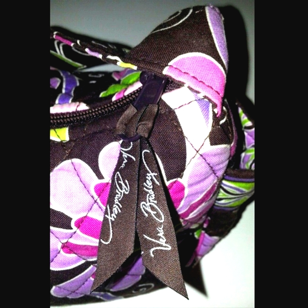 RARE Vera Bradley VINTAGE Ret. PINK Purple Floral Shoulder Bag Purse Retro Style - Picture 3 of 8